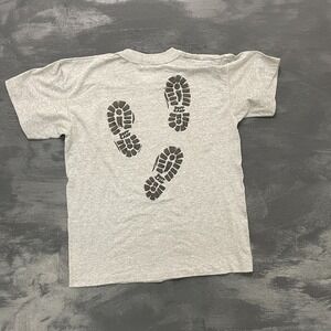 Vintage US Marines shirt mens small grey 1990s boot prints army single stitch
